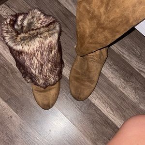 Brown fur lined boots